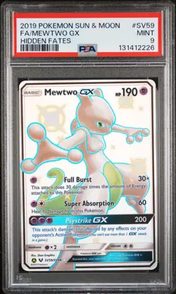 2019 Pokemon Sun & Moon Hidden Fates SV59 Mewtwo GX PSA 9 131412226 - Image 1