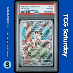 2025 POKEMON PHANTASMAL FLAMES #106/094 MEOWTH ILLUSTRATION RARE PSA 10 - Image 1