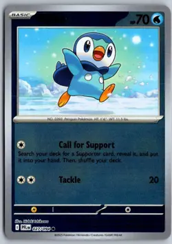 Piplup 027/094 Common Phantasmal Flames Pokemon Reverse Holo Near Mint - Image 1