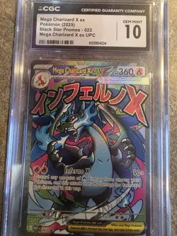 2025 POKEMON #023 MEGA CHARIZARD X EX CGC 10 GEM MINT - Image 1