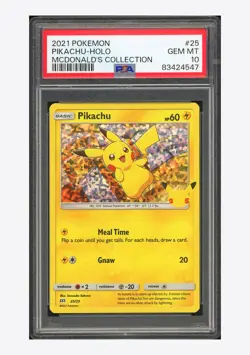 Pokemon PSA 10 Pikachu Holo 2021 25/25 McDonald's Collection English - Image 1