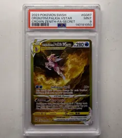 2023 POKEMON SWSH CROWN ZENITH FA SECRET ORIGIN FORME PALKIA VSTAR #GG67 PSA 9 - Image 1