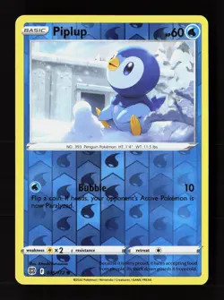 Piplup 035/172 Common Brilliant Stars Pokemon Reverse Holo Near Mint - Image 1