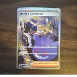 Pokemon Morty's Conviction SV05 Temporal Forces Full Art Holo Trainer Card - Image 1