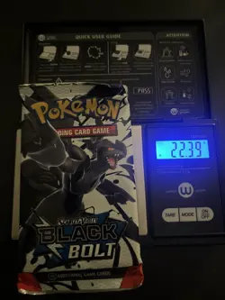 Heavy 22.39g Pokemon TCG SV 10.5 Black Bolt Booster Pack Sealed! - Image 1