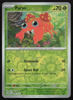 Paras 046/165 Common 151 Pokemon Reverse Holo Near Mint - Image 1
