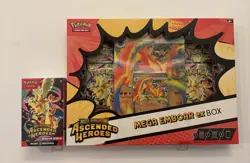 Pokemon Ascended Heroes Mega Emboar Ex Box & Ascended Heroes Booster Bundle - Image 1