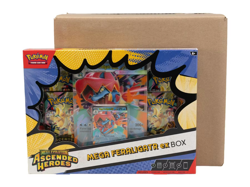 POKEMON ASCENDED HEROES EX BOX MEGA FERALIGATR/EMBOAR/MEGANIUM SEALED CASE 6CT-D - Image 1