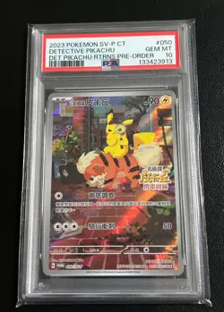 Detective Pikachu 2023 Pokemon PSA 10 050/SV-P Promo Pre-Order T-Chinese - Image 1