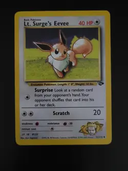 1999 Pokemon Gym Heroes Lt. Surge’s Eevee 51/132 Uncommon – WotC Vintage - Image 2