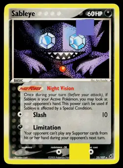Sableye 23/107 Rare Deoxys Pokemon Near Mint - Image 1