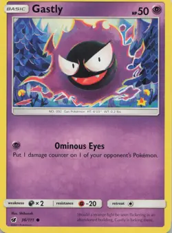 Gastly 36/111 Common Crimson Invasion Pokemon Near Mint - Image 1