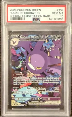 Pokemon Team Rocket's Crobat ex Destined Rivals SIR #234 PSA 10 Gem Mint - Image 1