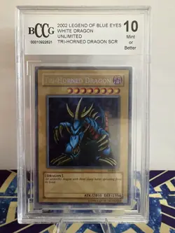 Yugioh Tri-Horned Dragon LOB-000 The Legend of Blue Eyes White Dragon Unlimited - Image 1