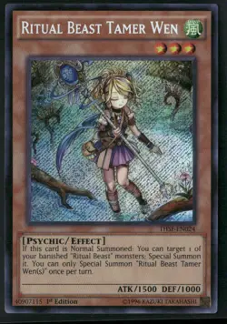 Ritual Beast Tamer Wen THSF-EN024 1st Edition - Yu-Gi-Oh! TCG Secret Rare - Image 1