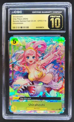 2024 ONE PIECE SHIRAHOSHI BANDAI GAMES FEST OP03-116 CGC 10 PRISTINE C PT - Image 1