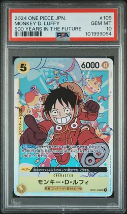 PSA 10 One Piece Japanese Monkey D. Luffy OP07-109 SR 500 Years In The Future - Image 1