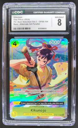 2024 ONE PIECE KIKUNOJO RARE ALT ART OP06-104 CGC 8 C PT - Image 1