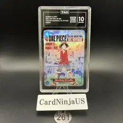 TAG GEM MINT 10 Monkey.D.Luffy College Basketball US Voyage P-055 One Piece 261 - Image 1