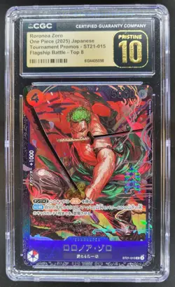 2025 ONE PIECE JP RORONOA ZORO PROMO ST21-015 CGC 10 PRISTINE C PT - Image 1