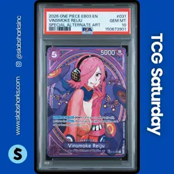 2026 ONE PIECE HEROINES EDITION #EB03-031 VINSMOKE REIJU SPECIAL ALT ART PSA 10 - Image 1