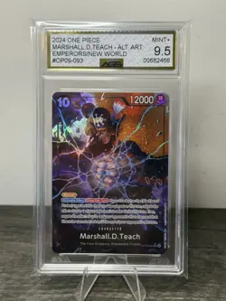One Piece Marshall D Teach Alt Art Emperors in the New World AGS 9.5 OP09-093 - Image 1