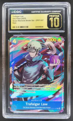 2025 ONE PIECE TRAFALGAR LAW RARE OP07-047 CGC 10 PRISTINE C PT - Image 1