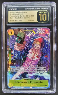 2026 ONE PIECE DONQUIXOTE ROSINANTE RARE PROMO OP12-108 CGC 10 PRISTINE C PT - Image 1
