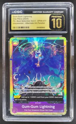 2025 ONE PIECE GUM-GUM LIGHTNING ALT ART OP09-077 CGC 10 PRISTINE C PT - Image 1