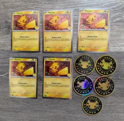 Pokemon Pikachu Promo Card Lot 2026 Pokemon Day Random Spark 051/162 w/ Coins - Image 1