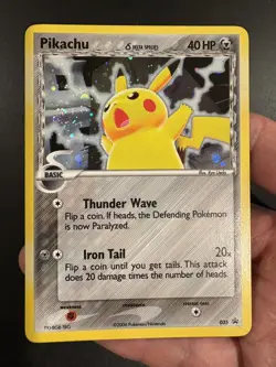 SWIRL Pikachu TCG Delta Species Holo Black Star Promo Pokemon Card 2006 35 LP - Image 1