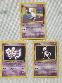 Pokemon Cards Mew Promo & 2 Mew Two Foil Cards Never Played - Image 1