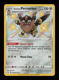 Galarian Perrserker SV087/SV122 Shining Fates: Shiny Vault Pokemon Card - Image 1