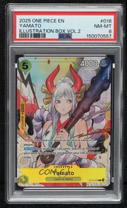 2023 One Piece Card Game: The Three Brothers Ultimate Deck ST13 Yamato PSA 8 - Image 1