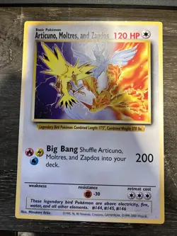 Pokemon Legendary Birds Articuno Moltres Zapdos RARE Jumbo Card Bi4 - Image 1