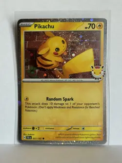 Pokemon Pikachu 051/162 2026 Pokemon Day Stamped Promo 30th Anniversary TCG Card - Image 1