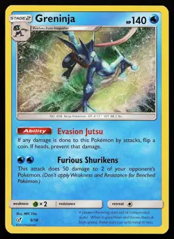 Greninja 9/18 Holo Ultra Rare Detective Pikachu Pokemon Card - Image 1