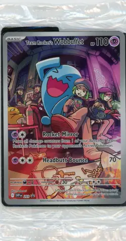 TEAM ROCKET'S WOBBUFFET POKEMON SV: SCARLET & VIOLET PROMO CARD #203 SEALED - Image 1