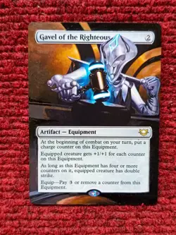 Gavel of the Righteous MTG Edge of Eternities Commander Hand Painted Altered Art - Image 1