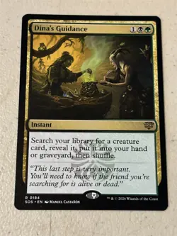 mtg Dina's Guidance, Witherbloom instant, Secrets of Strixhaven, unplayed - Image 1
