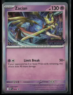 Zacian MEP 015 STAFF - Pokemon TCG Phantasmal Flames 2025 Promo NM - Image 1