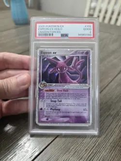 PSA 2 Espeon ex 102/115 2005 Unseen Forces Ultra Rare Pokemon - Image 1