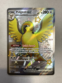 2024 Pokemon SV Paldean Fates PAF EN Pidgeot ex Shiny Ultra Rare 221/091 NM-MINT - Image 1