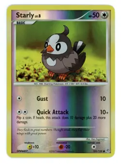 Pokemon Card - Starly 101/130 - Diamond & Pearl - Reverse Holo - Image 1