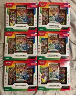 POKEMON FIRST PARTNER ILLUSTRATION COLLECTION SERIES ONE BOX LOT X6 FULL CASE - Image 1