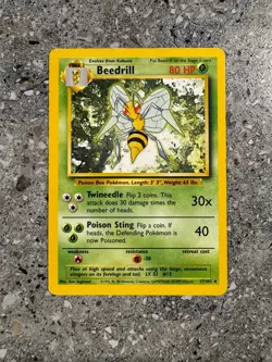 Pokemon TCG Cards Beedrill 17/102 Base Set Rare EXC - Image 1