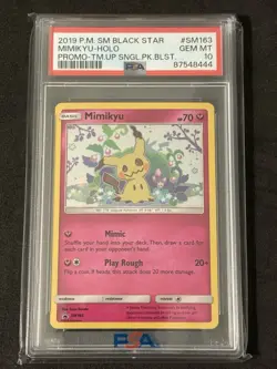 2019 Pokemon Team Up Mimikyu Black Star Promo #SM163 PSA 10 SWIRL 🌀🌀🌀 - Image 1