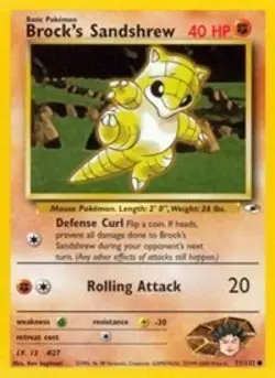 Pokemon Brock's Sandshrew (71/133) Gym Heroes HP - Image 1