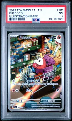 2023 Pokemon PAL EN Fuecoco Illustration Rare #210 PSA 7 - Image 1