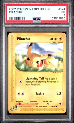 2002 POKEMON EXPEDITION #124 PIKACHU PSA 1 - Image 1